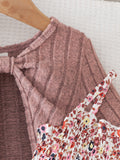 autumn new arrivals: european & american style textured shawl long-sleeve floral dress for girls - princess style