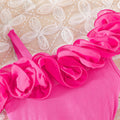 new girls' ruffle trim one-shoulder cami top + heart print denim shorts set