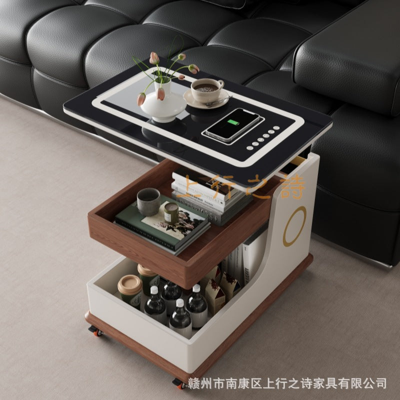 Modern minimalist coffee table, sofa side table, creative decorative pieces, wholesale for home use, smart ambient lighting, wireless charging, speaker customization