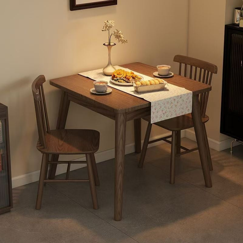 Scandinavian style dining table and chair combination restaurant square table rubber wood square dining table and chair eight immortals table solid wood dining table