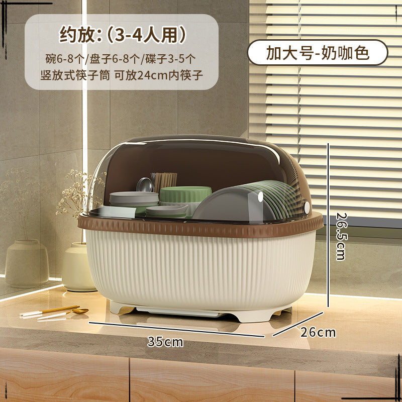 Kitchen tableware storage box extra large small plastic cupboard drawer type drain bowl rack household storage box rack