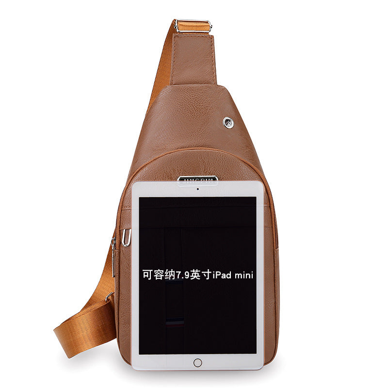 Business travel new men's breast bag multi-functional fashion portable shoulder bag simple casual large capacity messenger bag