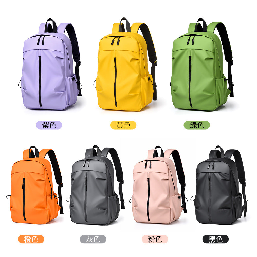 Casual backpack macaron color large capacity lightweight computer backpack unisex student class bag