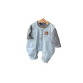 Baby and toddler overalls, baby boy denim rompers, autumn striped base layer, outdoor wear, overalls set, trendy