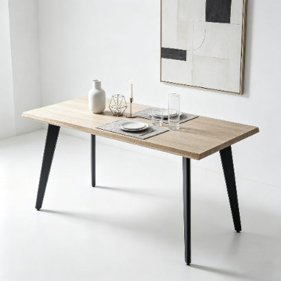Customizedexport dining tableodm oem restaurant steel and wood table cross-border mdf rectangular dining tabledining table