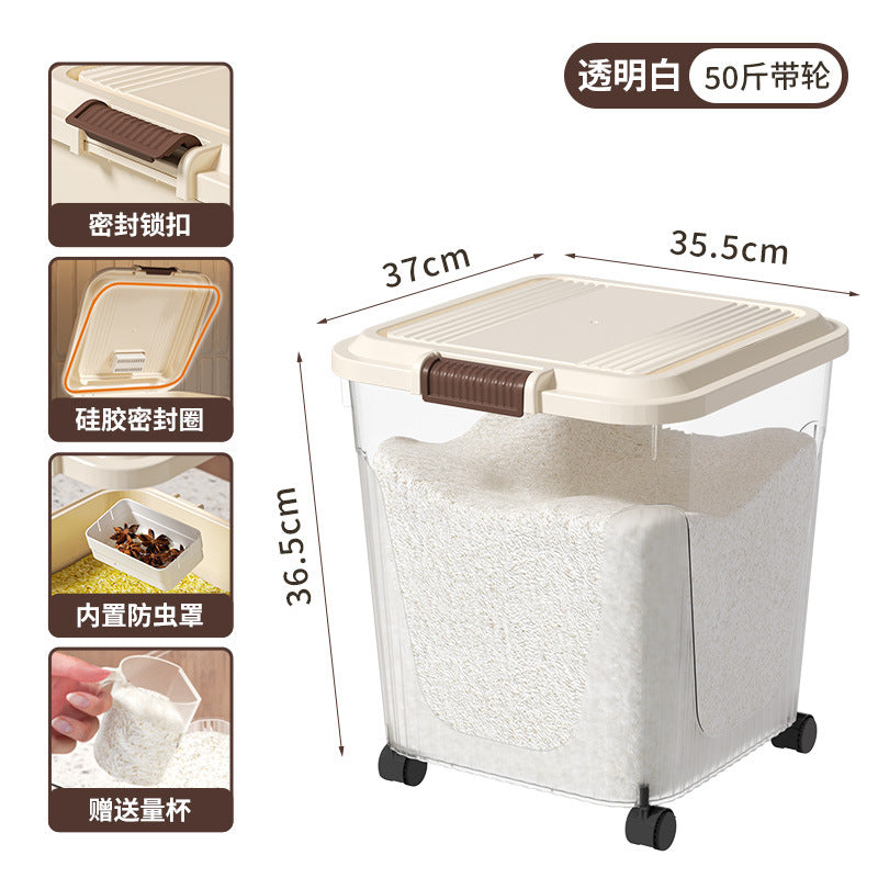 Storage tank for multigrain flour bucket 5kg 10kg Food grade rice tank Sealed insect-proof and moisture-proof 25kg Household rice bucket