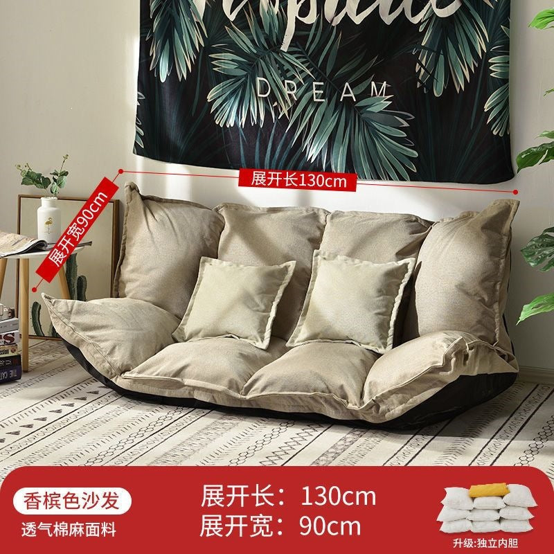 Lazy sofa popular tatami floor bedroom single and double small apartment foldable rental room japanese style bed dual-use