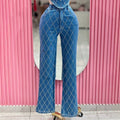 Women's sequinjeansboyfriend jeansloose pants hot diamond denim pants wholesale cargo jeans
