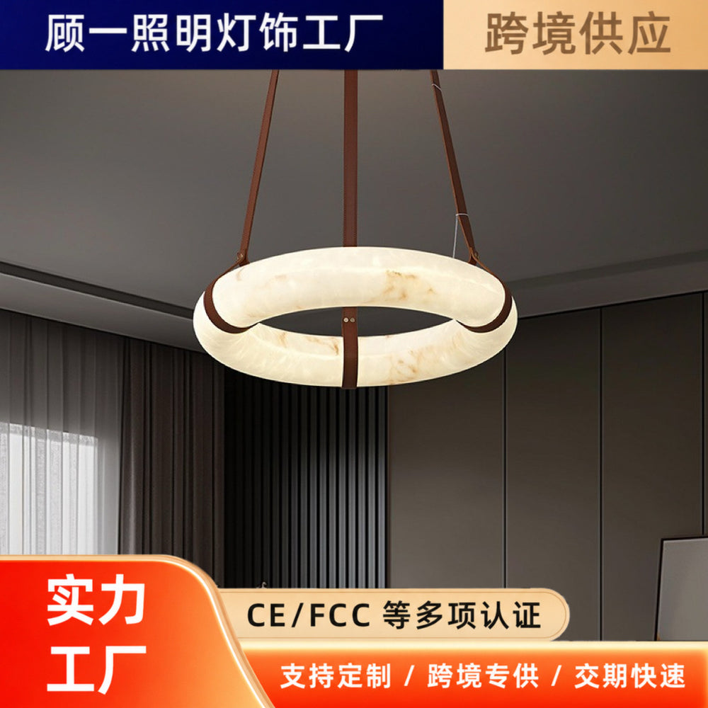 minimalist spanish imitation marble living room dining room pendant light - circle ring bedroom designer hotel bar counter lamp