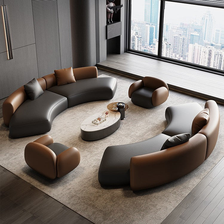Office hotel lobby reception office special-shaped sofa coffee table combination rest reception room beauty salon curved sofa