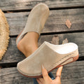 summer new arrival: plus size women's casual comfort round toe flat slip-on slippers wholesale