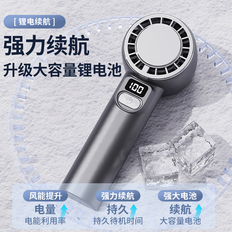 New high-speed handheld fan usb mini 100-speed stepless speed adjustment digital display outdoor silent mini small fan