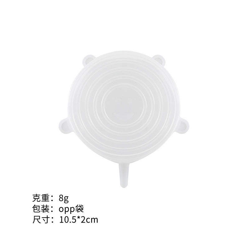 Silicone food storage lid set - 6 piece stretchable airtight bowl covers - food grade silicone reusable square lids