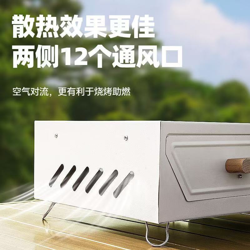 For homecamping style courtyard barbecue grill outdoor portable charcoal barbecue grill square fire pit for cooking tea camping fire pit