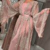 new cross-border fashion women's hot stamping flared dress sexy maxi dress shawl banquet evening gown