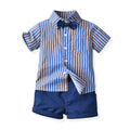 Kidsstripes short-sleeved shirt boys summer first birthday baby dress handsome flower girl overalls boy performance costume