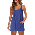 cross-border  hot-selling women's solid color fashion casual double pocket knitted dress