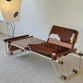 Bauhaus vintage cowhide bench coffee table chair italian light luxury walnut single sofa reading chair