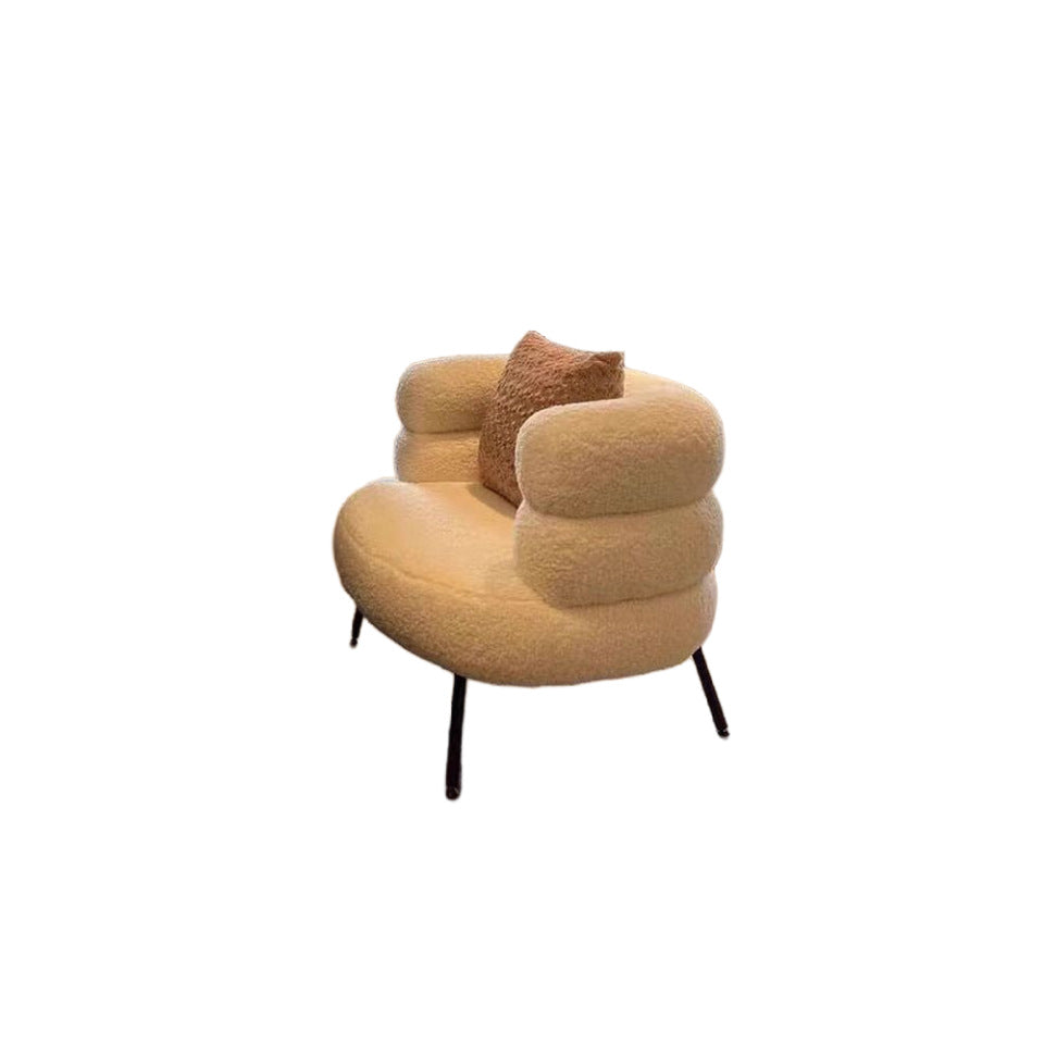 Influencer-approved bobo chair: comfortable home office computer chair, bedroom lambswool vanity stool, makeup chair, casual single sofa chair