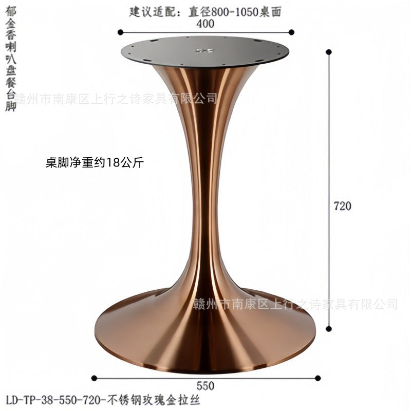 Tulip stainless steel hardware bedside table hotel b&b engineering horn feet light luxury living room corner table factory wholesale