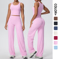 Naked feeling sports beautiful back yoga suit suit high waist silm hip straight-leg pants outdoor running quick-drying fitness suit