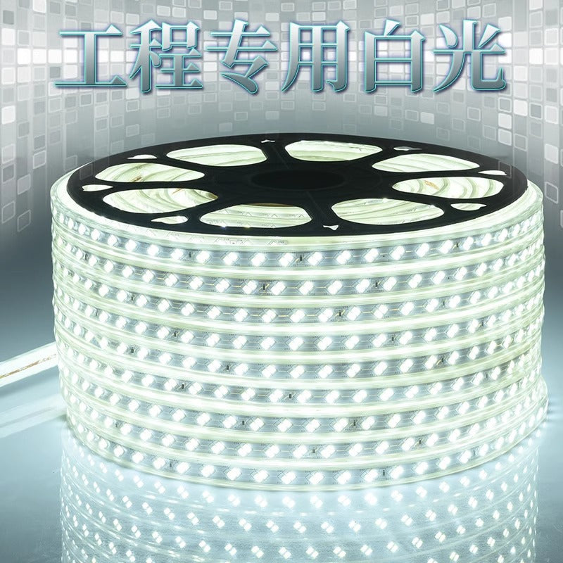 220v household outdoor waterproofled light strip super bright white light strip outdoor exterior wall construction site tunnel lighting