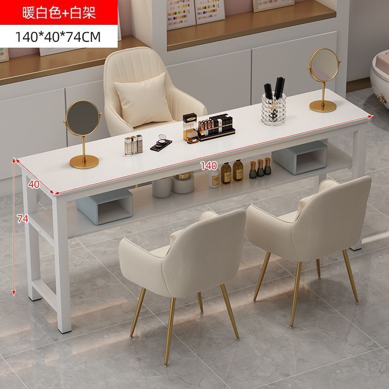 Nail art table nail art table and chair suit light luxury internet celebrity economical single japanese style imitation marble double single table