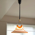 Vintage-style extendable spiral pendant glass chandelier - retro caramel stripe hand-crafted glass pendant light