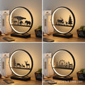 Minimalist modern nordic table lamp - bedside night light with round reindeer design, touch & remote control, usb charging port