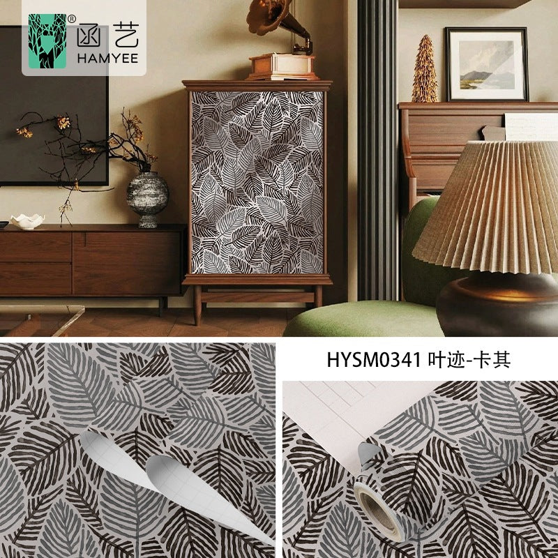 Cross-border fashion personalized brush wallpaper thickened hotel wall decoration wallpaper with glue self-adhesive background wall sticker wholesale