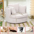 Cream style lazy sofa corduroy swivel chair living room for homeaccessible luxury pink casual chair single sofa chair