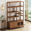 New chinoiserie bogu rack duobao pavilion purple clay pot display rack tea and wine cabinet tea room storage rack display rack casual style bamboo