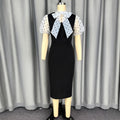 new plus size polka dot tulle sleeve bodycon dress with bow detail