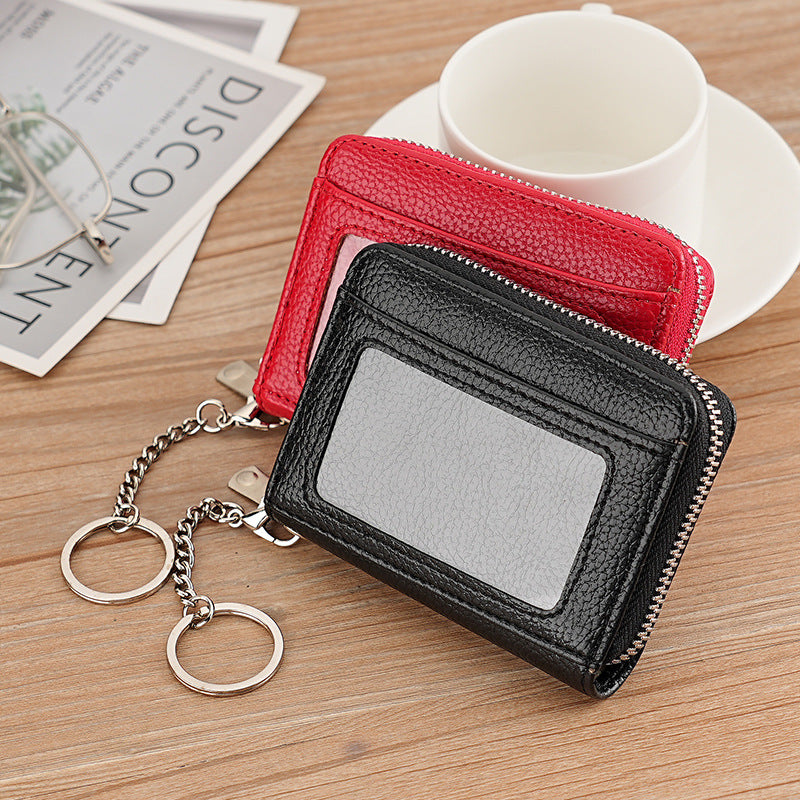 popular multi-color zipper credit card bag RFID wallet women's small card holder  organ card bag
