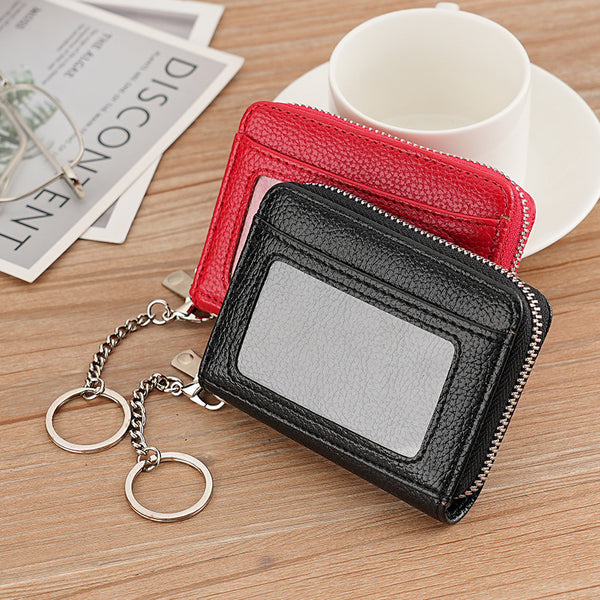 popular multi-color zipper credit card bag RFID wallet women's small card holder  organ card bag