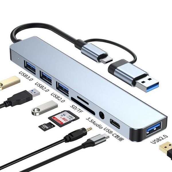 Typec docking station usb3.0 dual port docking station splitter hub all-in-one computer tablet mouse keyboard