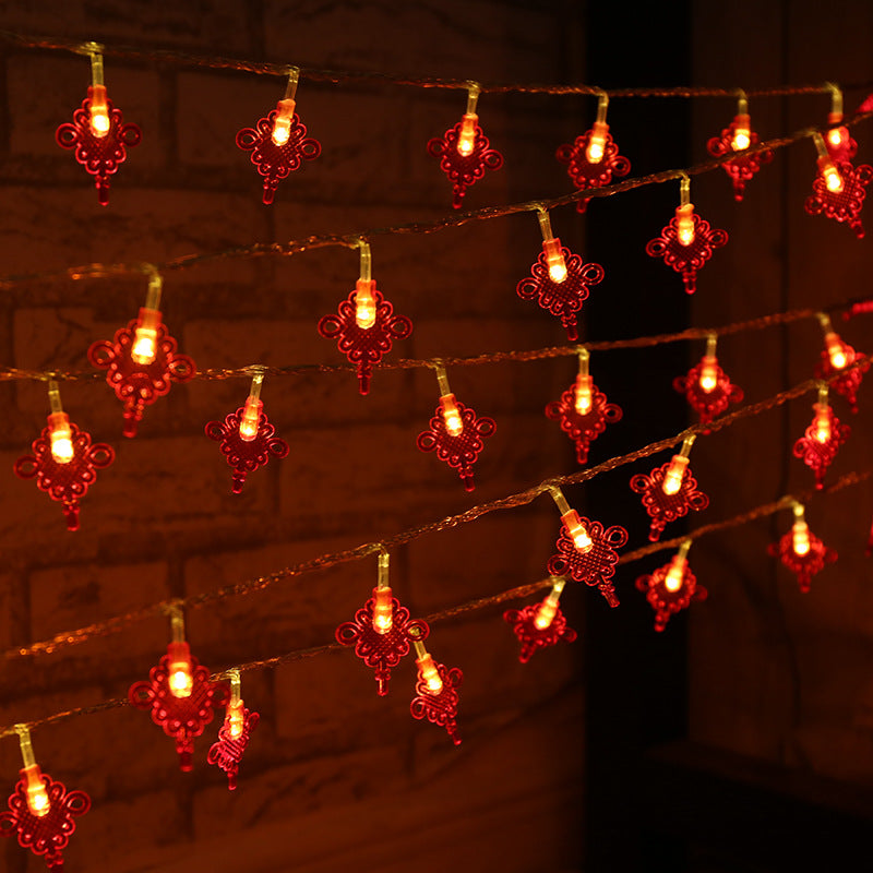 LED light string Chinese knot small lanterns flashing lanterns Spring Festival New Year holiday arrangement Lantern Festival hanging lights customization