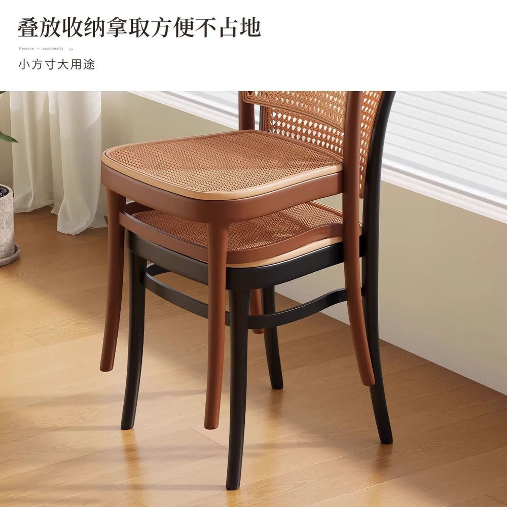 Plastic chair for home dining chair thickened dining table stool back desk chair medieval restaurant commercial stackable rattan