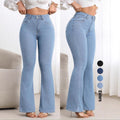 hot-selling  fashionexportjeans women's elastic silm flared pants hip lift high waist slightly flared pants