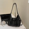 2025 new autumn/winter korean style minimalist commuter tote bag - oil wax leather, large capacity, shoulder bag, crossbody bag, premium backpack