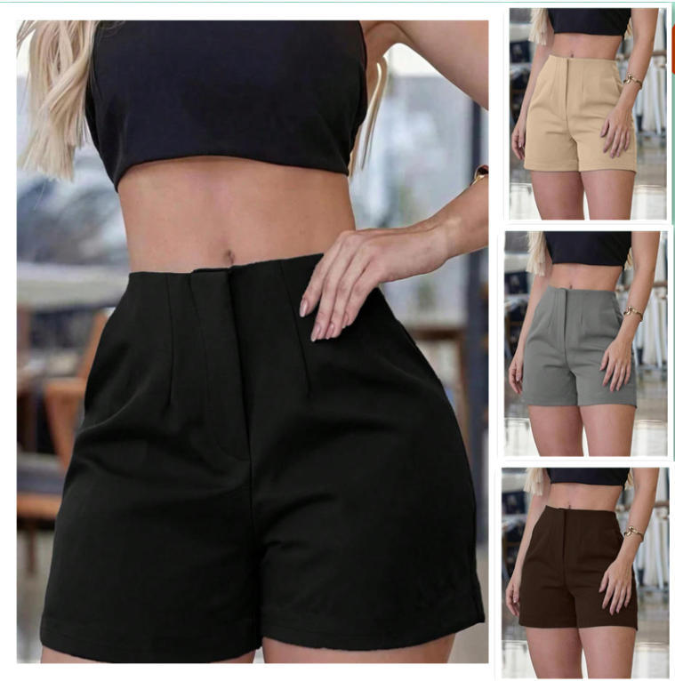 cross-border fashion  hot-selling women's new summer high-waisted casual stretch workout shorts