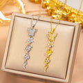 [titanium steel] cross-border popular copper micro-embedded butterfly necklace for women, accessible luxury, fashionable and high-end long clavicle chain accessories