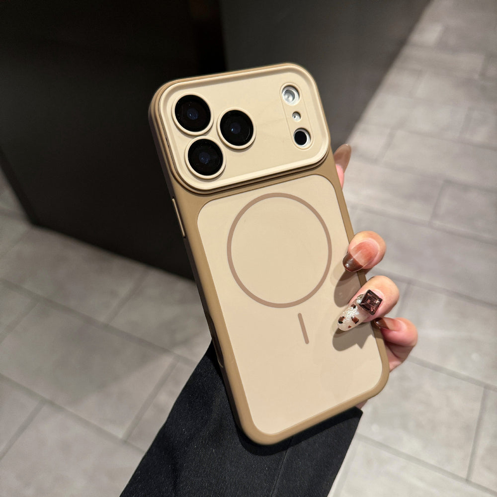 Two-tone magnetic apple 17 pro max phone case, compatible with iphone 16, integrated button protective cover, premium feel for iphone 11