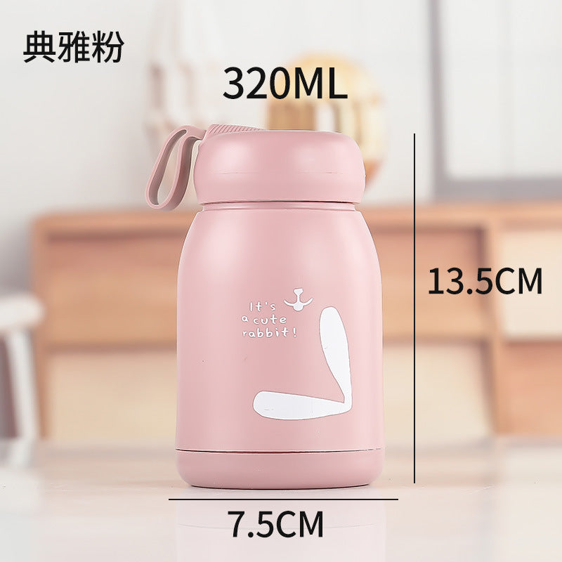 Customizable cute bunny water bottle - perfect for promotional gifts, includes box, logo printing, ideal for grand openings and events - cartoon glass cup