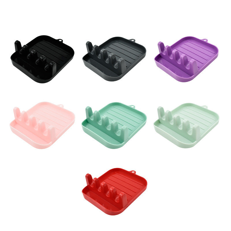 kitchen drain multi-purpose pot lid rack kitchen utensil storage rack ppbottom base for chopsticks shovel spoon rack for home wholesale