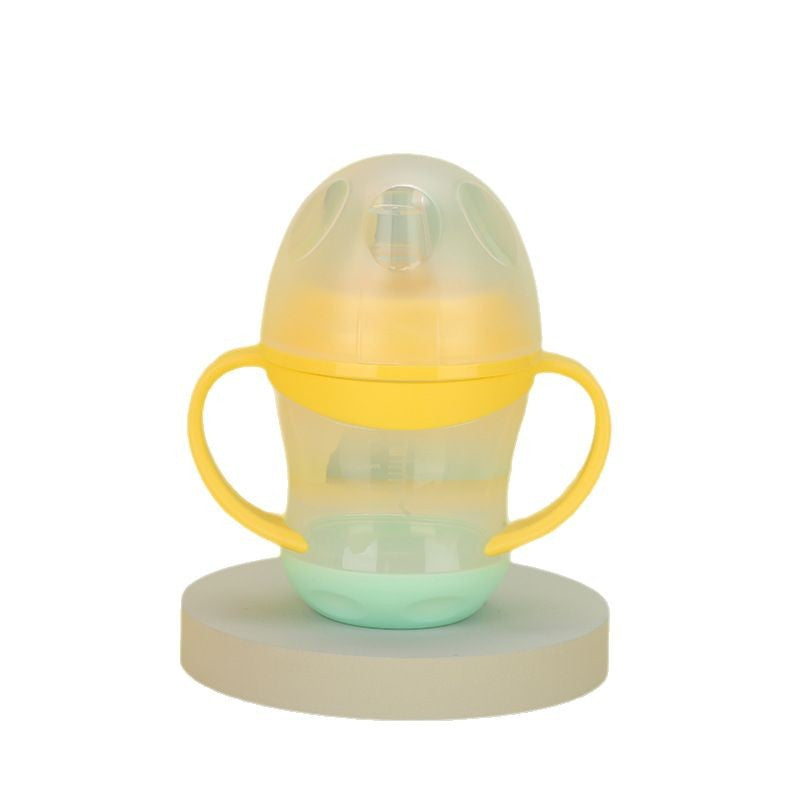 English box, baby duck-bill anti-drip water cup, with lid and handle, children's learning drinking cup, duck-bill cup.