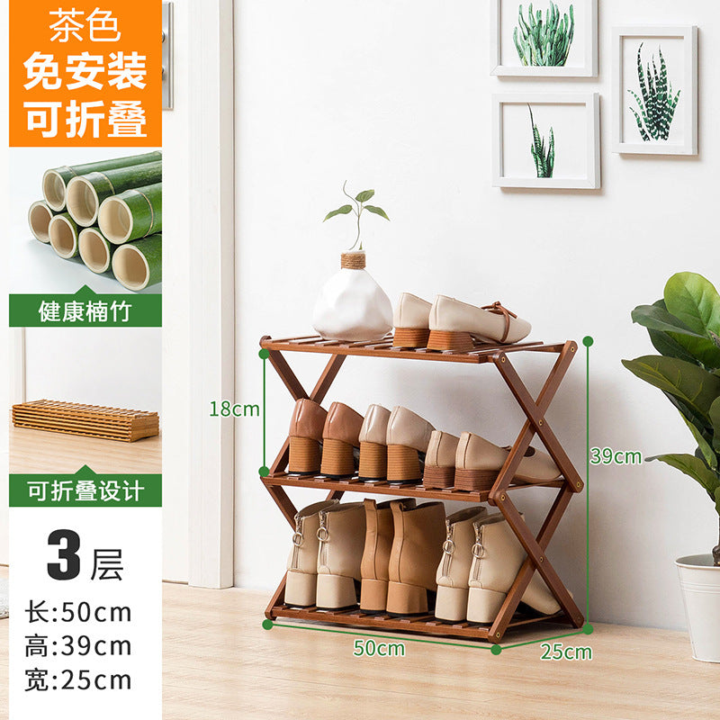 Simple shoe rack, shoe cabinet, wooden dormitory, covering a small area, multi-layer dust-proof entry door at the door, shoe rack, storage rack