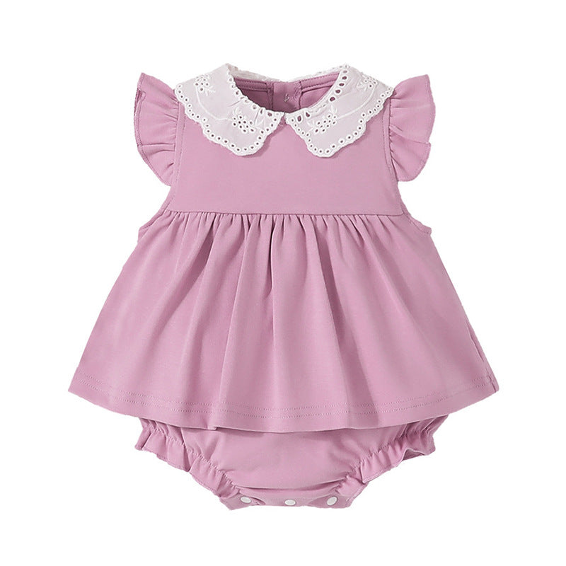 Infant and toddler summer clothing, baby girl rompers, newborn full-month princess onesies, lightweight outdoor crawling suits