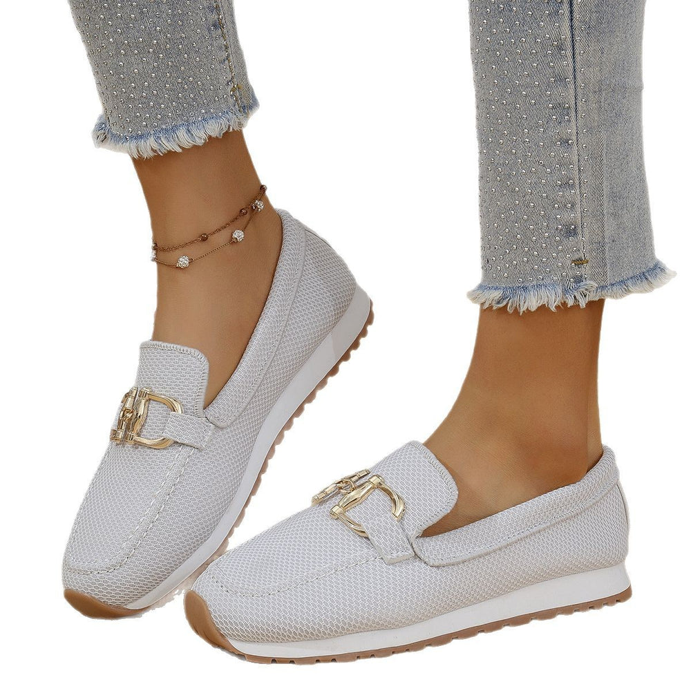 new cross-border casual women's flats - spring solid color round toe low-cut european and american soft sole work shoes, loafers