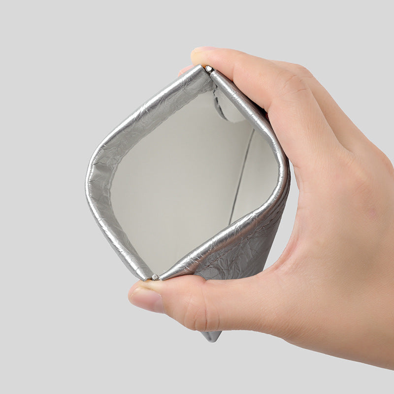 New retro shrapnel automatic tight mouth storage bag simple mini earphone bag small mouth red envelope portable change bag